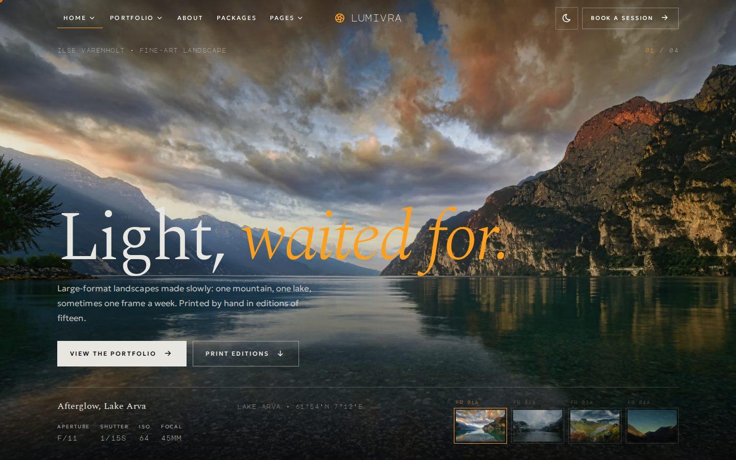 Lumivra home page preview
